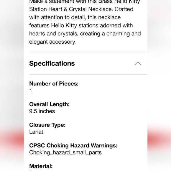 Hello Kitty By Sanrio Flash Yellow Gold Plated Station Heart & Crystal Bracelet - Picture 6 of 10